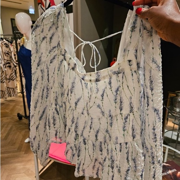 Jacque the label square neck printed blouse - Picture 4 of 4